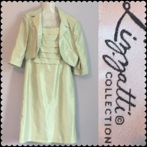 🆕 green sleeveless dress with jacket Sz 14